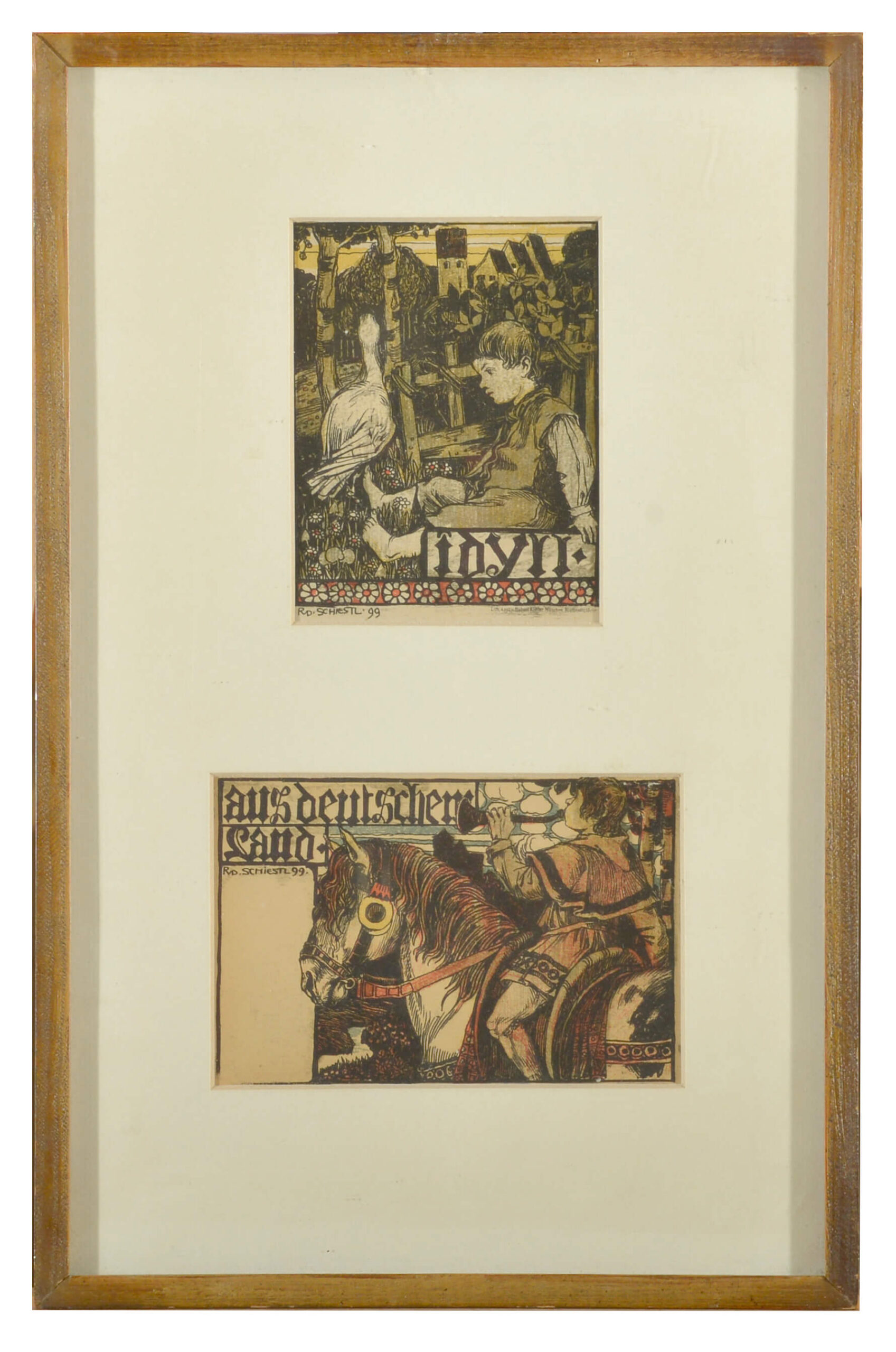 Rudolf Schiestl: zwei Farblithografien, 1899, kfh0141
