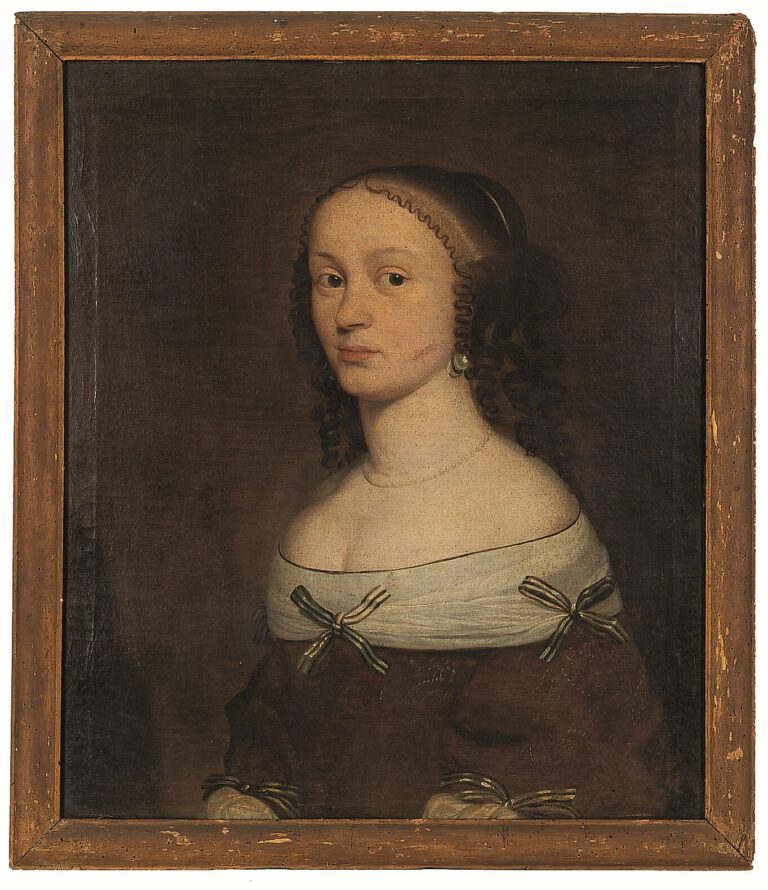 Anna v. Wietersheim (1660 - 1684), Ehefrau v. Philipp Carl, Öl LW, um 1680, Ra. 72 x 62, ebg0381