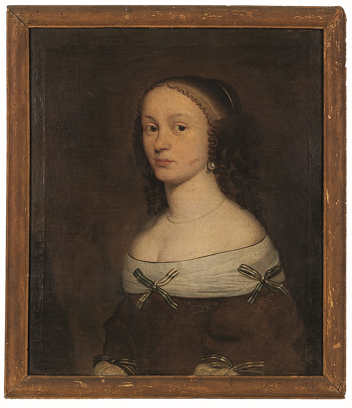 Anna v.Wietersheim (1660 - 1684, Ehefrau v. Pfilipp Carl, Öl LW, um 1680, Ra. 72 x 62, ebg0381