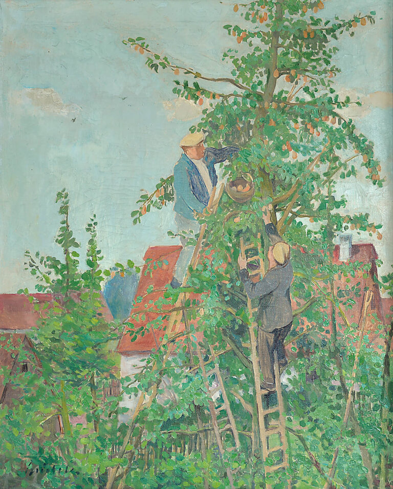 Fritz Griebel: Birnenernte, 1927, 61,5 x 49 cm, fg0030