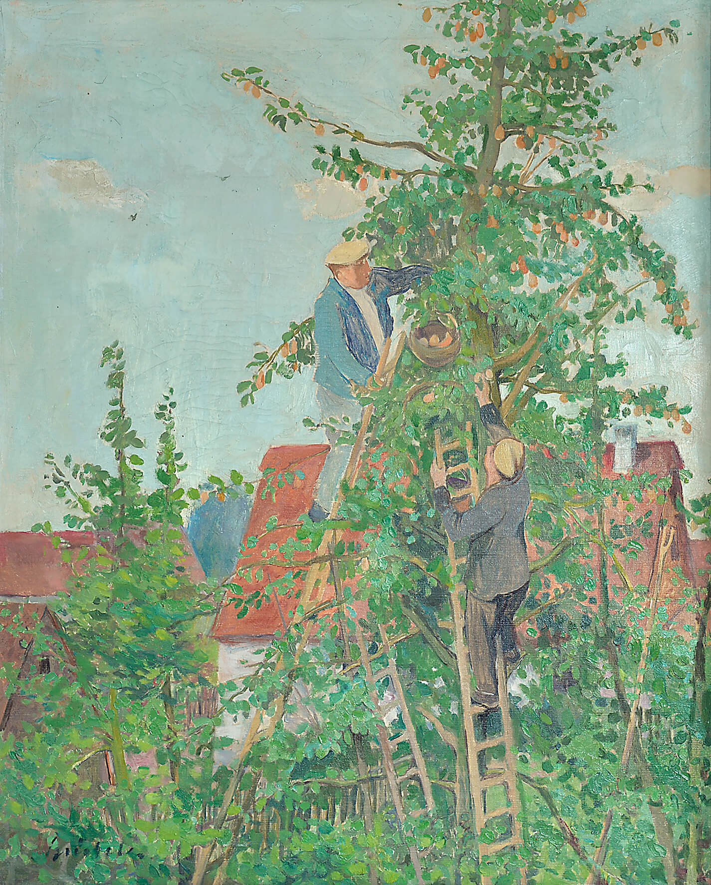 Fritz Griebel: Birnenernte, 1927, 61,5 x 49 cm, fg0030