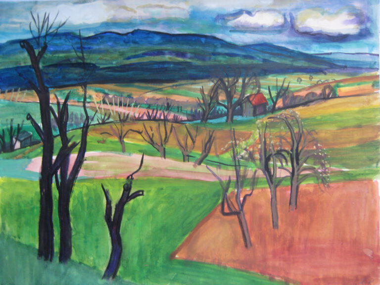 Eitel Klein: Blick von Kalchreuth nach Norden, undat., Aquarell, kfh0070