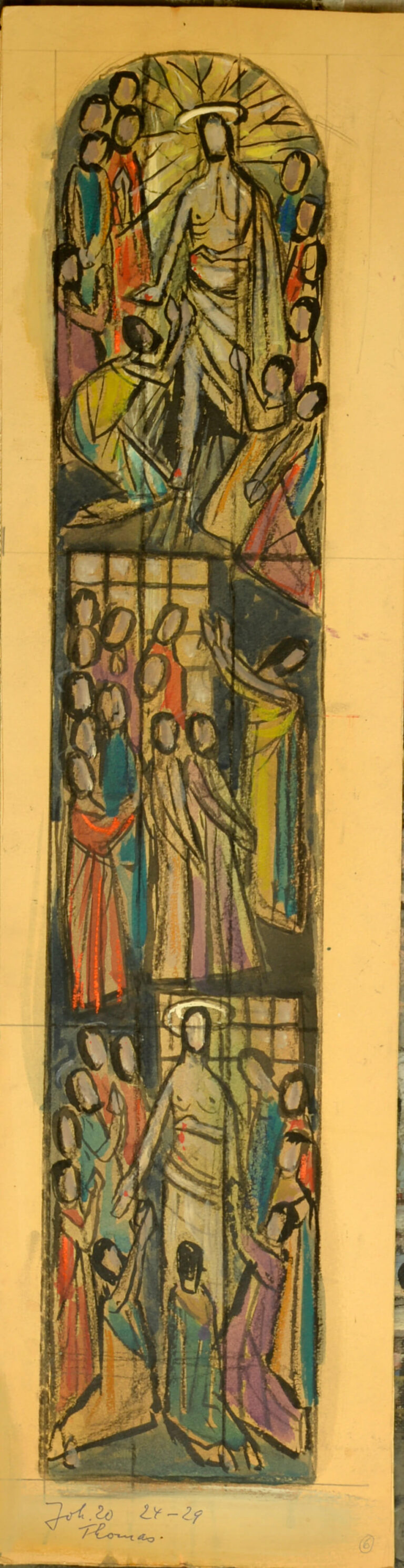 Fritz Heidingsfeld: Entwurf Chorfenster I, undat., kfh0204