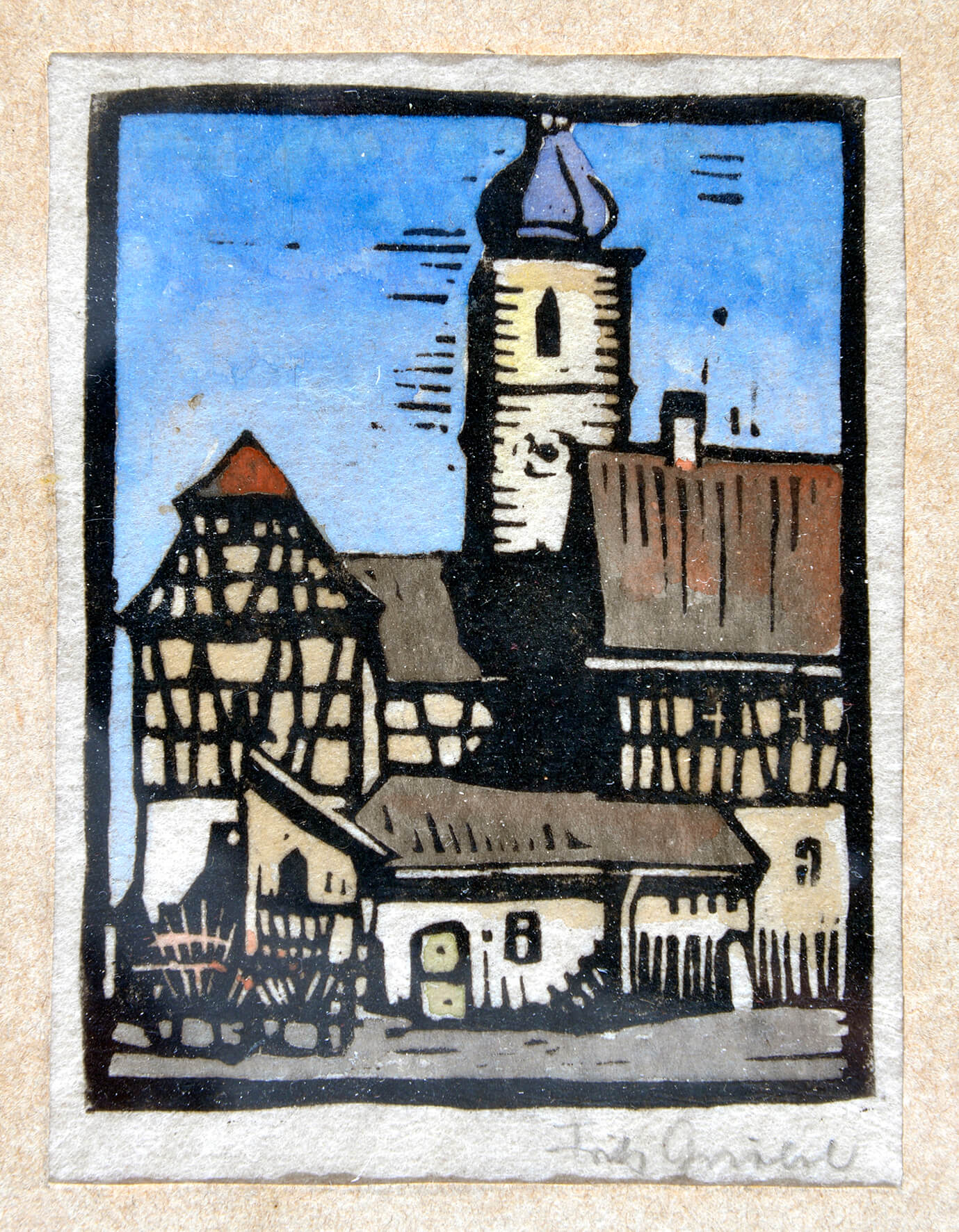 Fritz Griebel: Fränkisches Dorf, 1920er, kfh0209