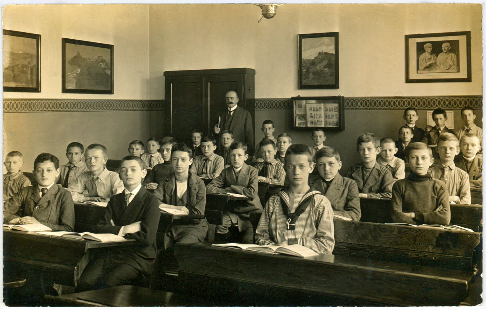 Schulklasse von Fritz Griebel, um 1915