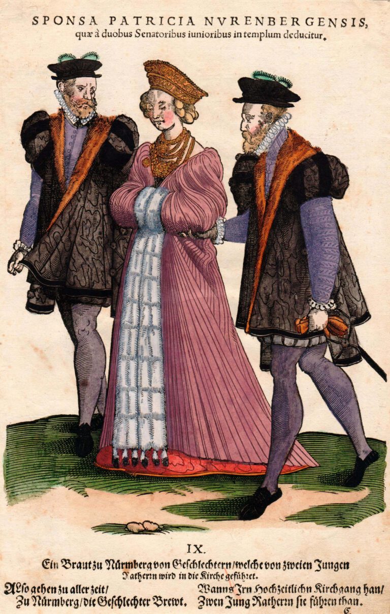 Jost Amman, Junge Ratsherren mit einer Braut, 1577, ebg0477
