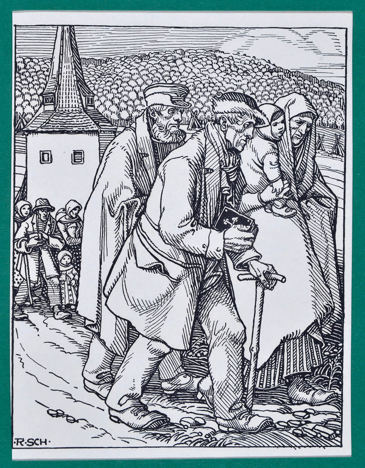 Rudolf Schiestl, Kirchgang in Franken, 1915, kfh0087