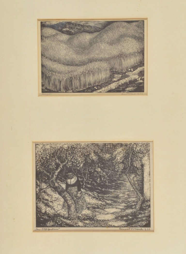 Konrad Volkert: Kornfeld, 1933 // Im Obstgarten, 1931, kfh0112