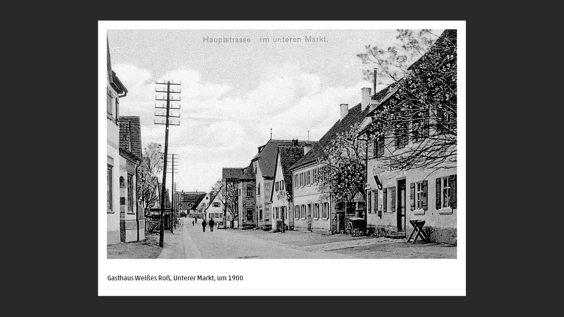 Gasthaus Weißes Ross, Unterer Markt, um 1900