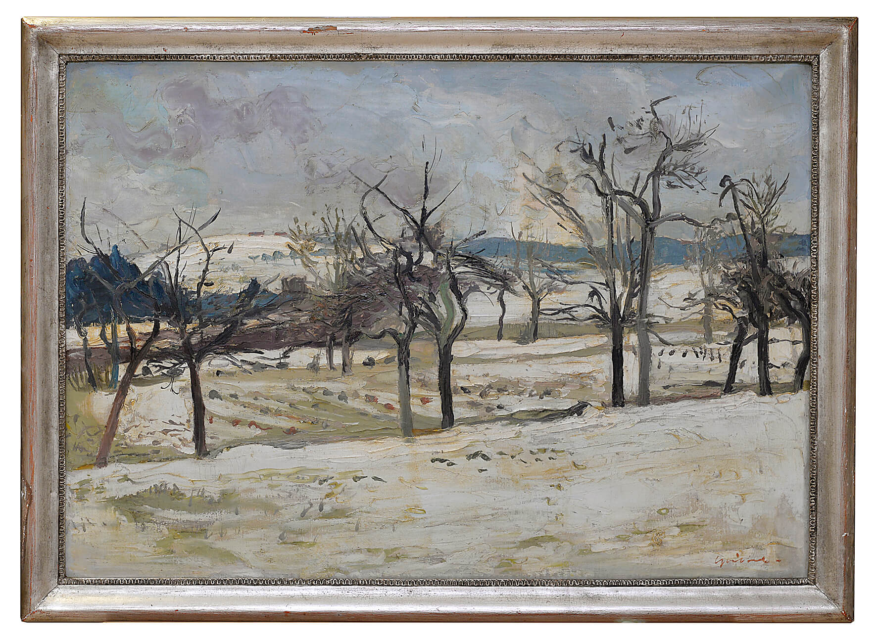 Fritz Griebel: Märzschnee, um 1928,, Öl/lwd., 47 x 67 cm, kfh0022