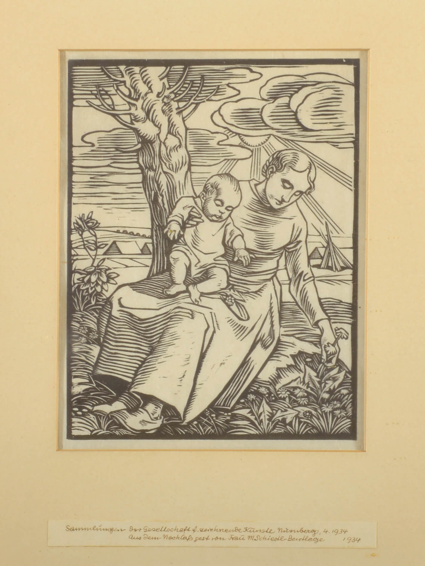 Rudolf Schiestl: Mutter am Feldrand, 1929, kfh0116