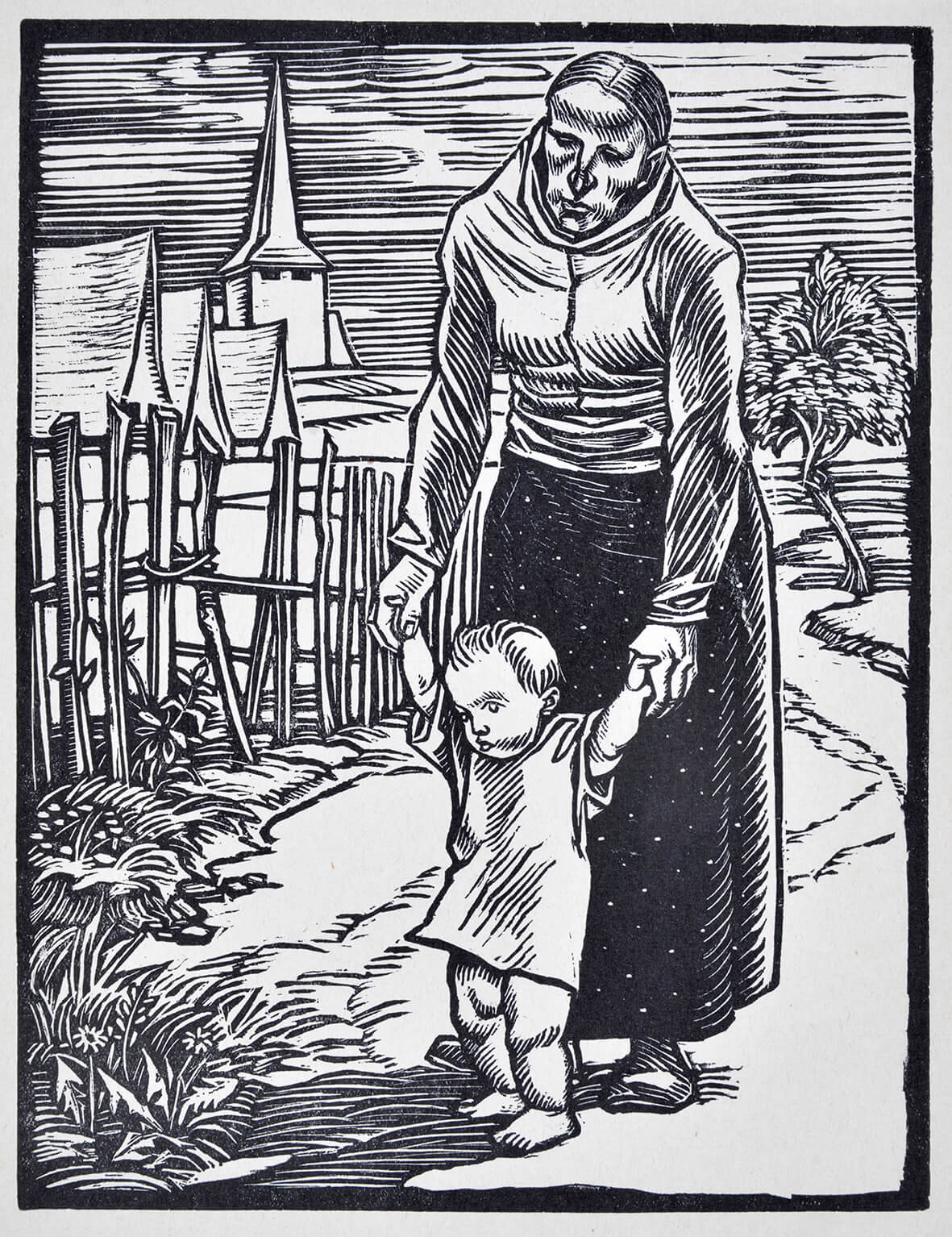 Rudolf Schiestl: Mutter und Kind, 1927, kfh0089