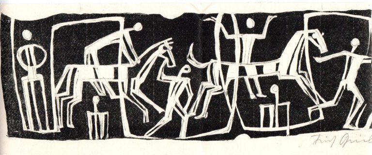Fritz Griebel: Neujahrskarte, 1959, Holzschnitt, ebg0976