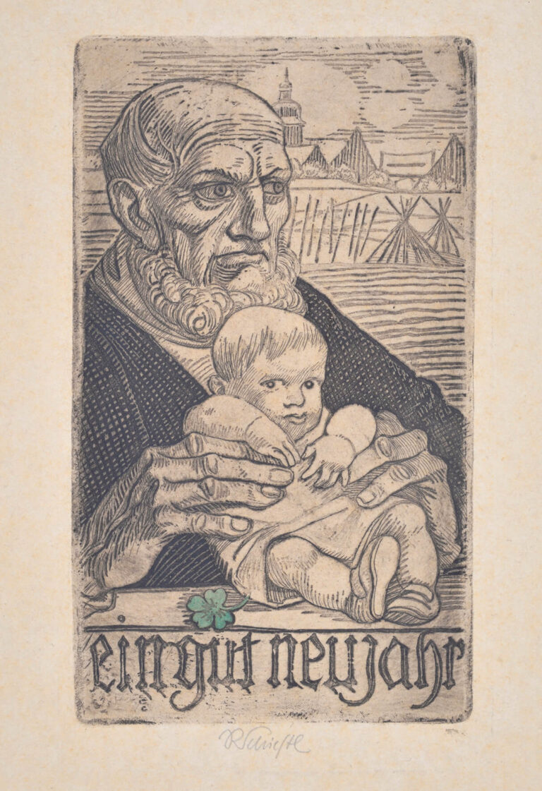 Rudolf Schiestl: Neujahrskarte, ebg0449