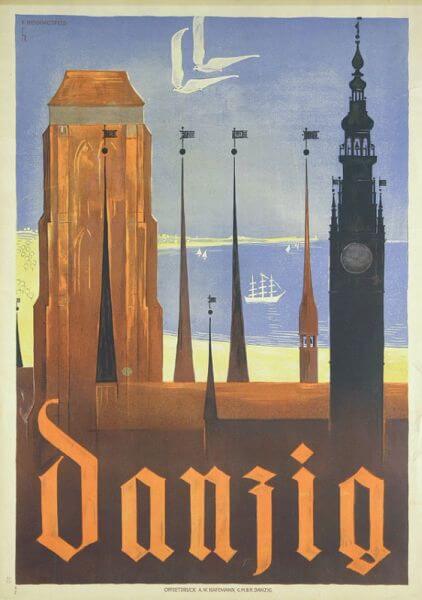 Fritz Heidingsfeld: Reise Plakat Danzig, 1933