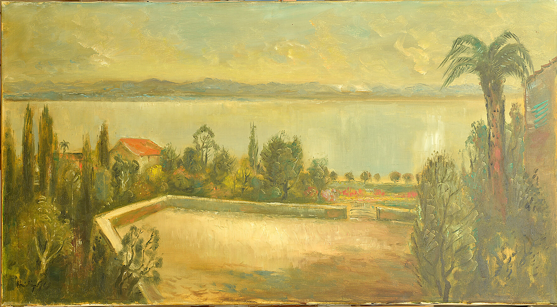 Fritz Heidingsfeld: Terrassen am Genfer See, undat., kfh0198