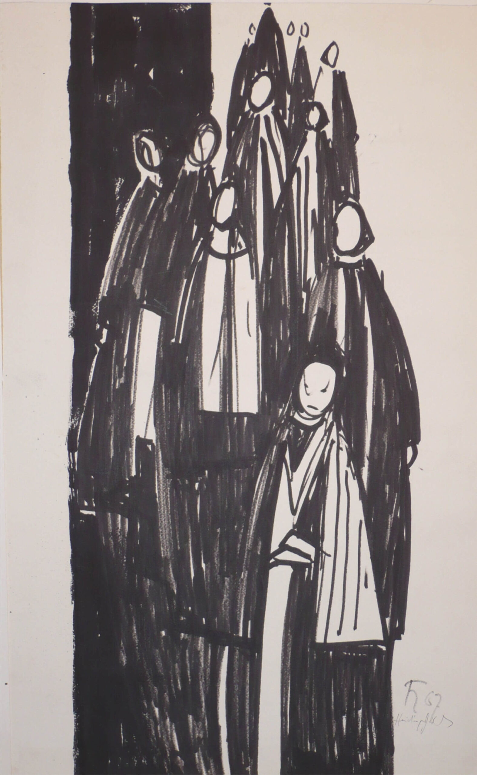 Fritz Heidingsfeld: Wartende Fischerfrauen, 1967, kfh0051