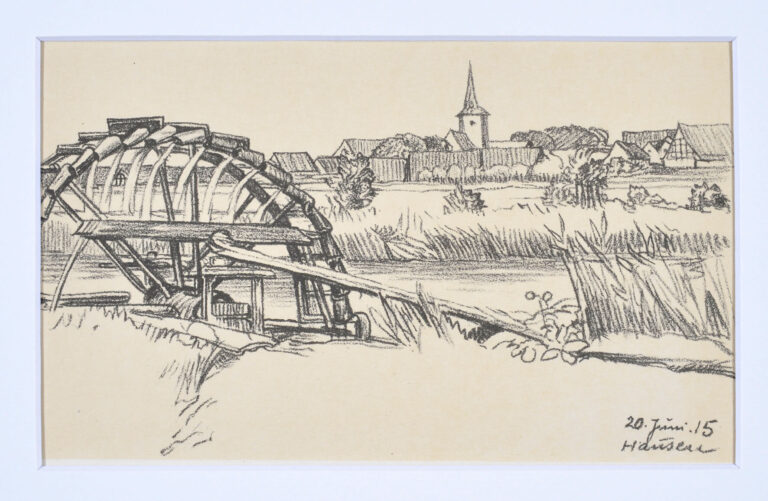 Rudolf Schiestl: Wasserräder bei Hausen, 1915, ebg0448