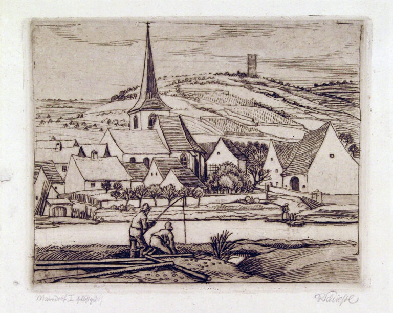 Rudolf Schiestl: Maindorf I, 1919, kfh0253