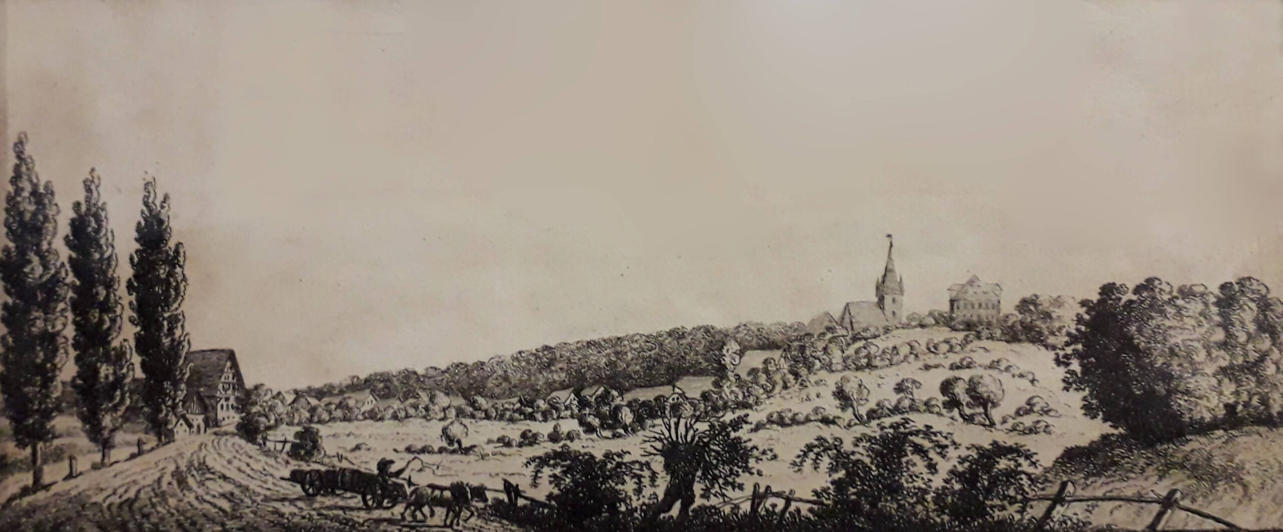 Christoph Wilder: Ansicht von Heroldsberg, Radierung, 1810, 20 x 10 cm, ebg0097