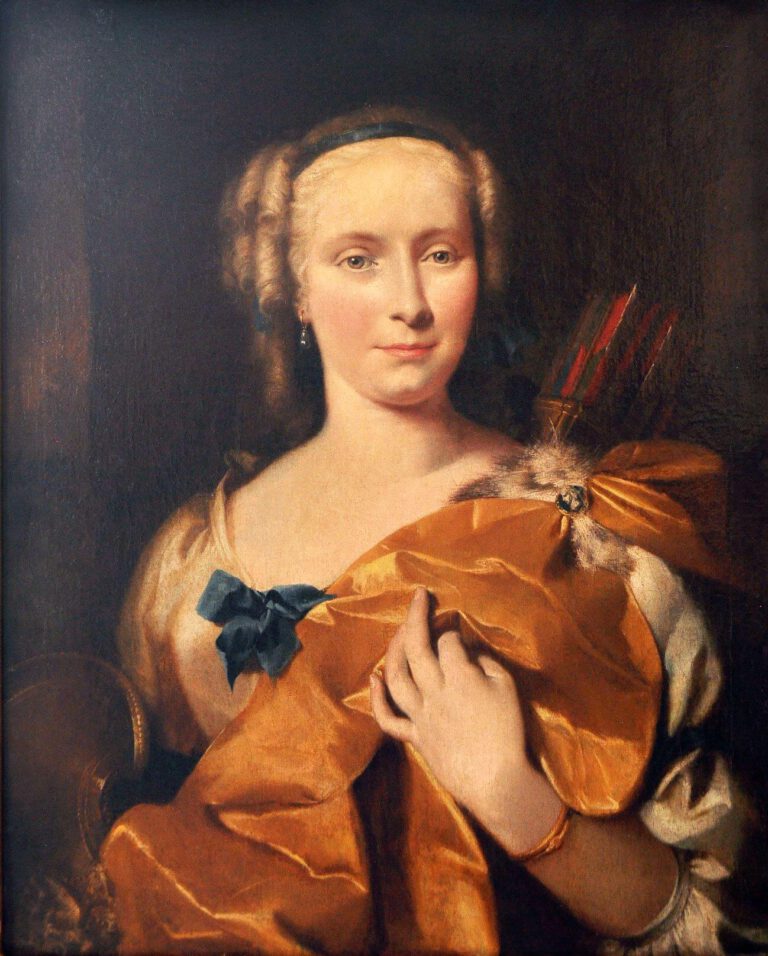 Markus Tuscher, Diana, Öl auf Leinwand, 71 x 58,5 cm, 1737, Livorno Leihgabe Rotes Schloss Heroldsberg