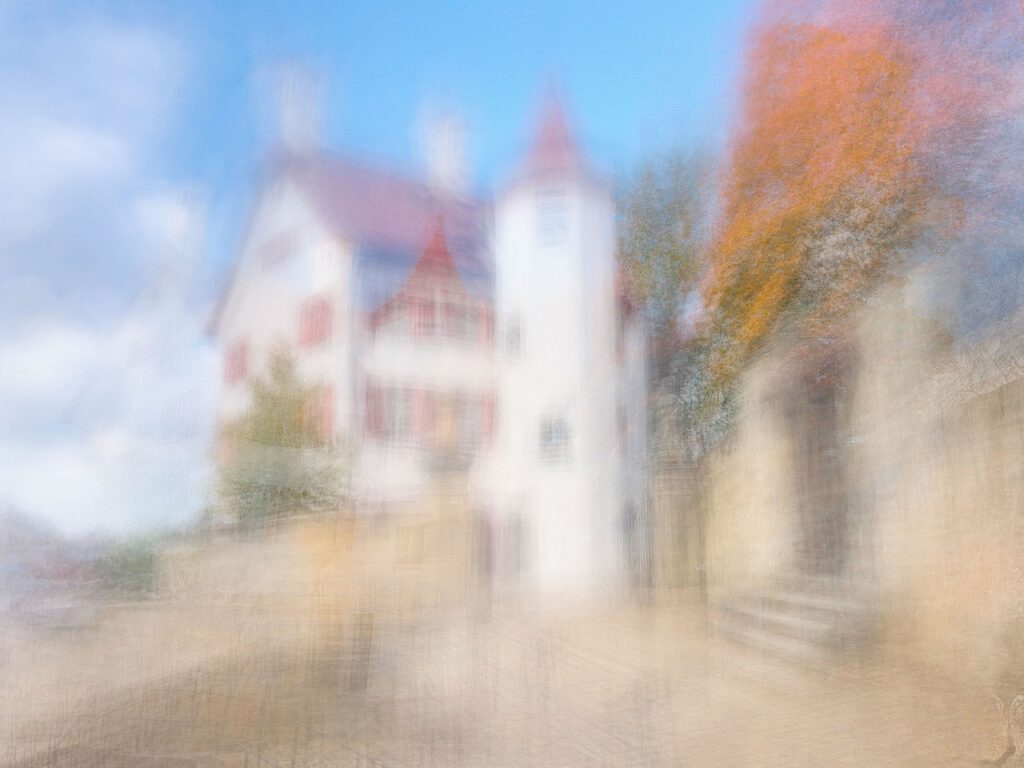 Robert Schlund, Weisses Schloss, 2022, B 60 cm x H 60 cm, Fotografie auf Photoboard