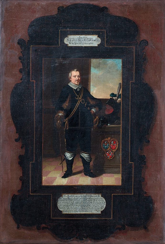 Johann Philipp Geuder von Heroldsberg und Neunhof (1597 – 1650)Direktor der Reichsritterschaft in Franken, Schwaben und am Rhein Öl auf Leinwand, Grünes Schloss 
