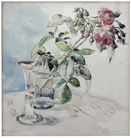 Fritz Griebel: Rose in der Vase, o.D., kfh0287