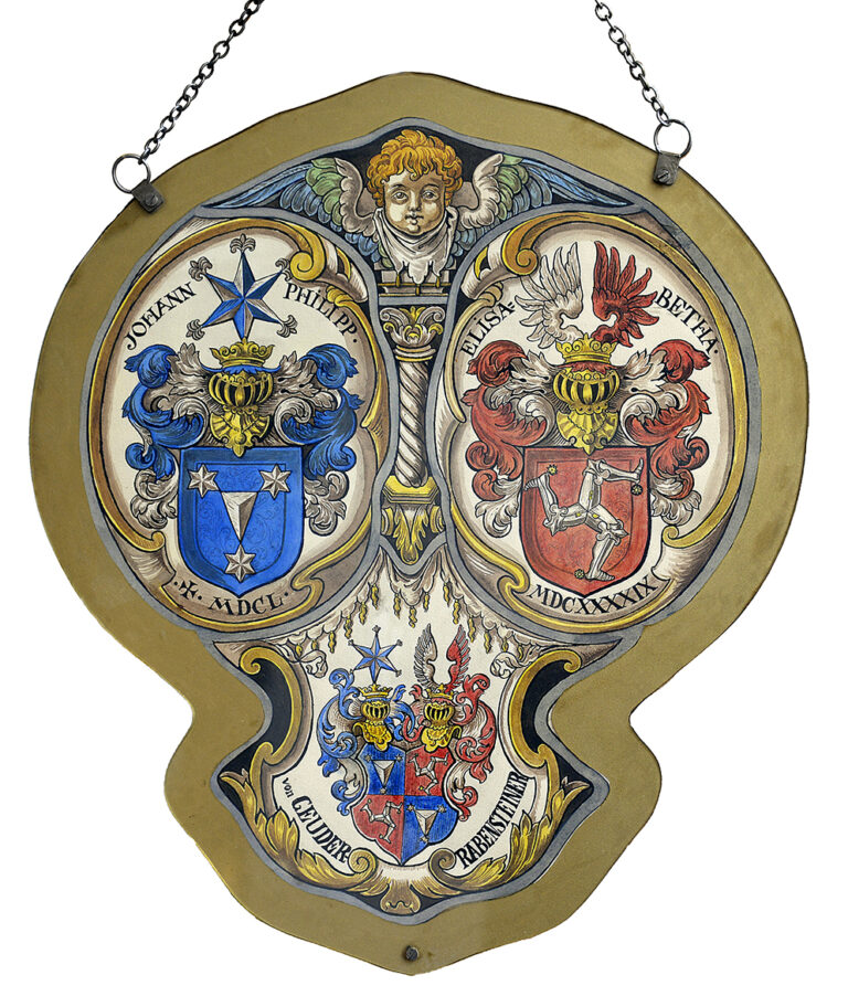 Wappenscheibe mit drei Wappen