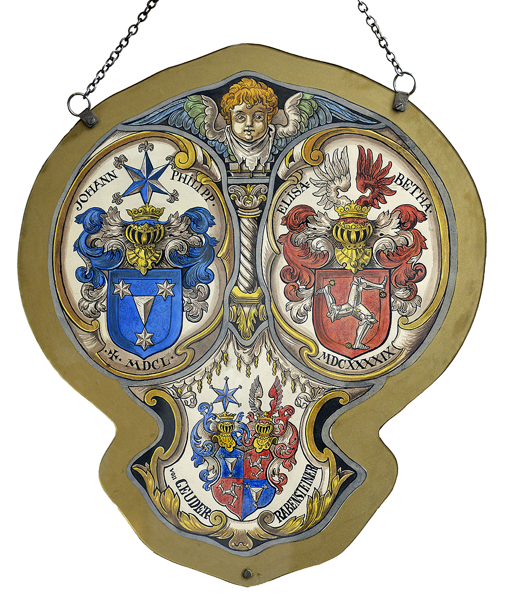 Wappenscheibe mit drei Wappen