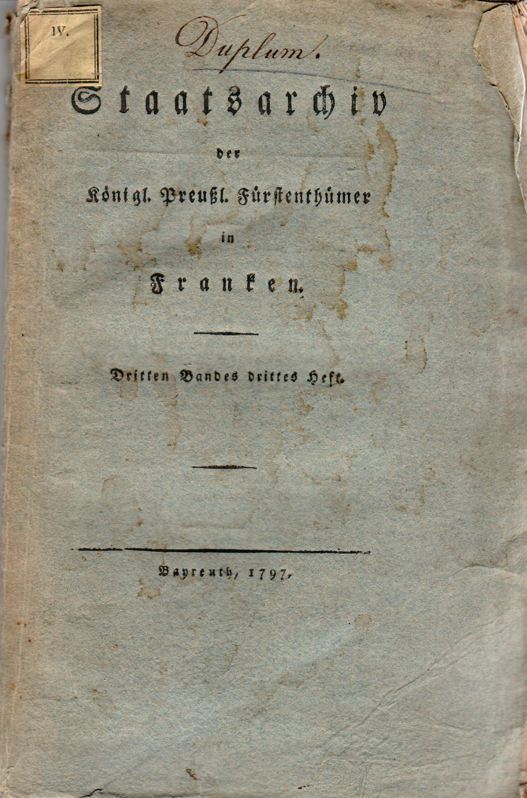 Prüfung der Reichsunmittelbarkeit des Ritterguts Heroldsberg